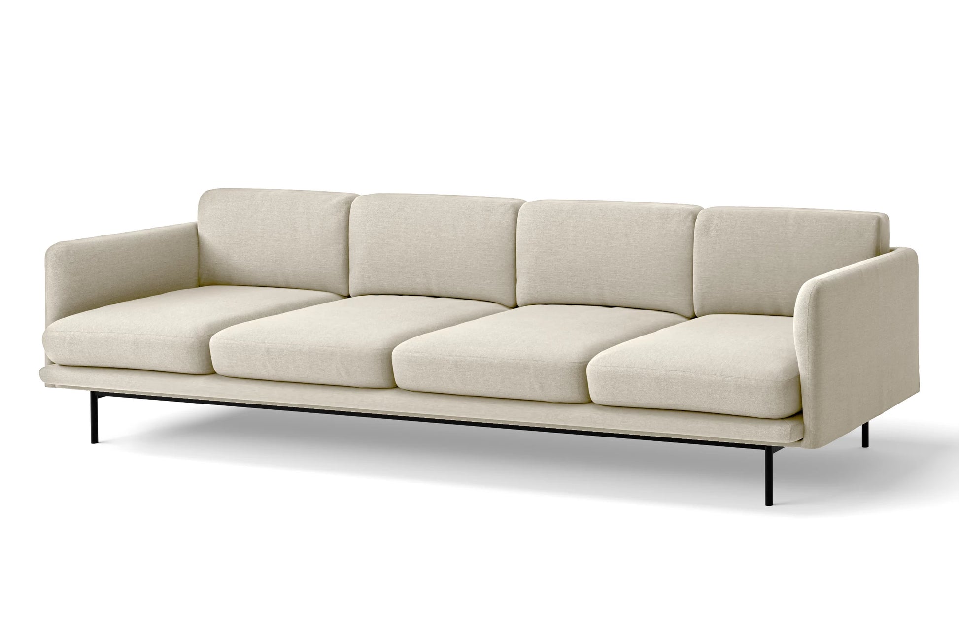 Ancona 4 Seater Sofa Cream Linen Fabric