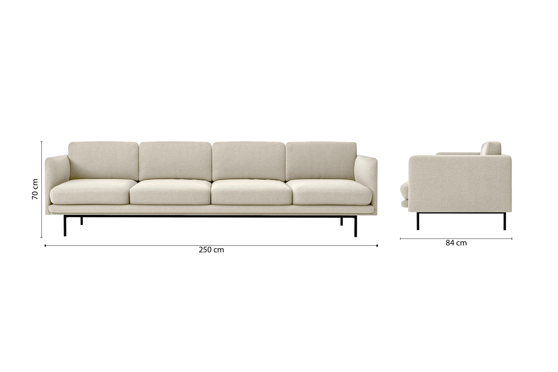 Ancona 4 Seater Sofa Cream Linen Fabric