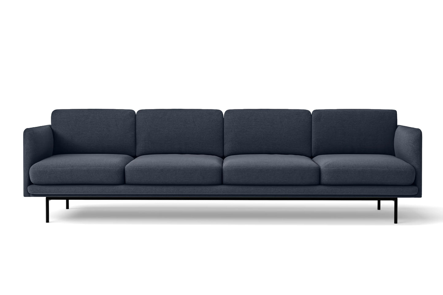 Ancona 4 Seater Sofa Dark Blue Linen Fabric