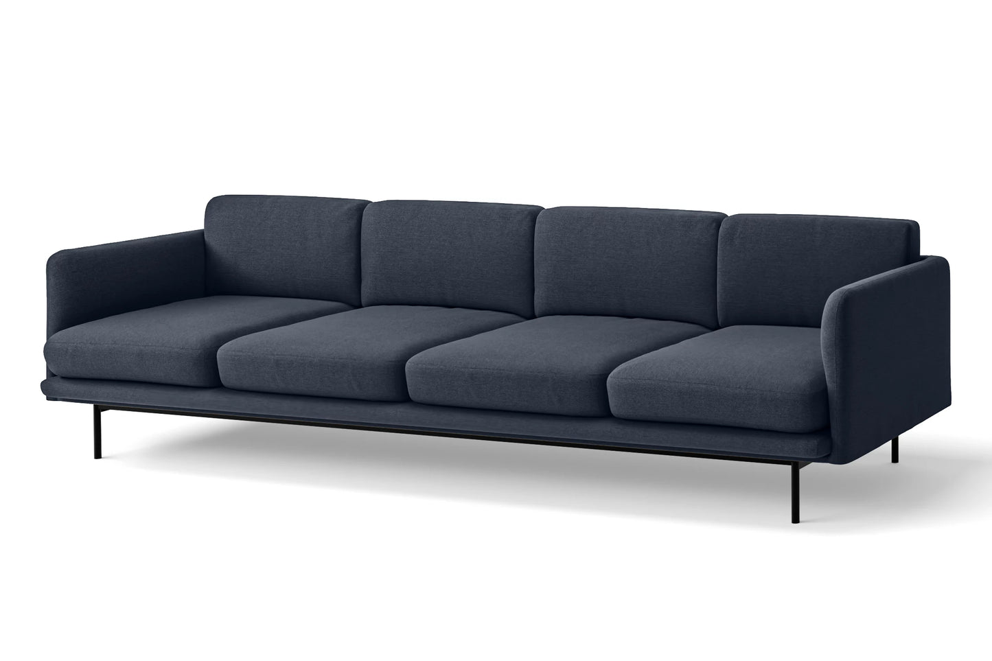 Ancona 4 Seater Sofa Dark Blue Linen Fabric