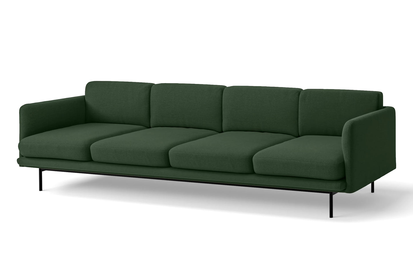 Ancona 4 Seater Sofa Forest Green Linen Fabric