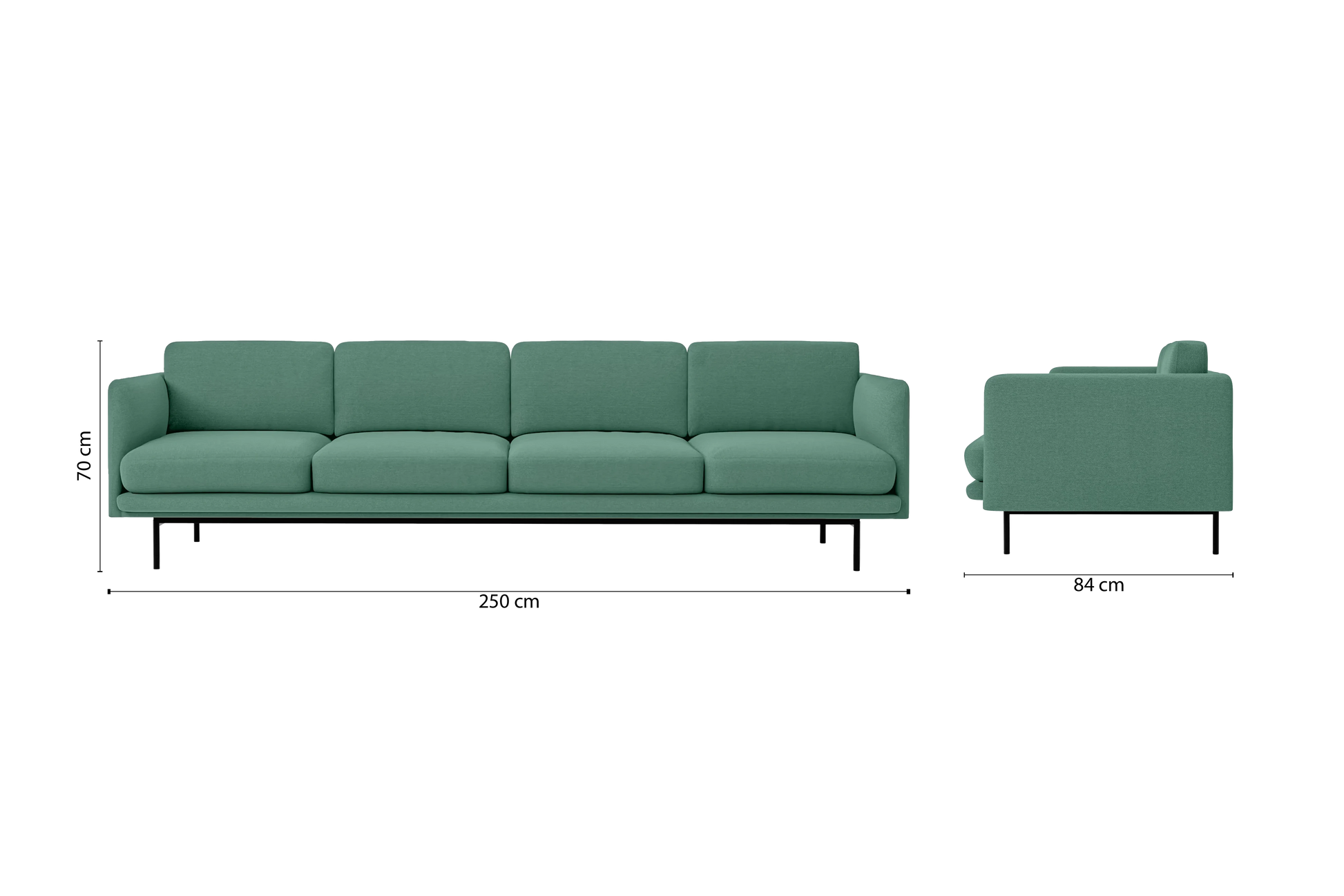 Ancona 4 Seater Sofa Mint Green Linen Fabric