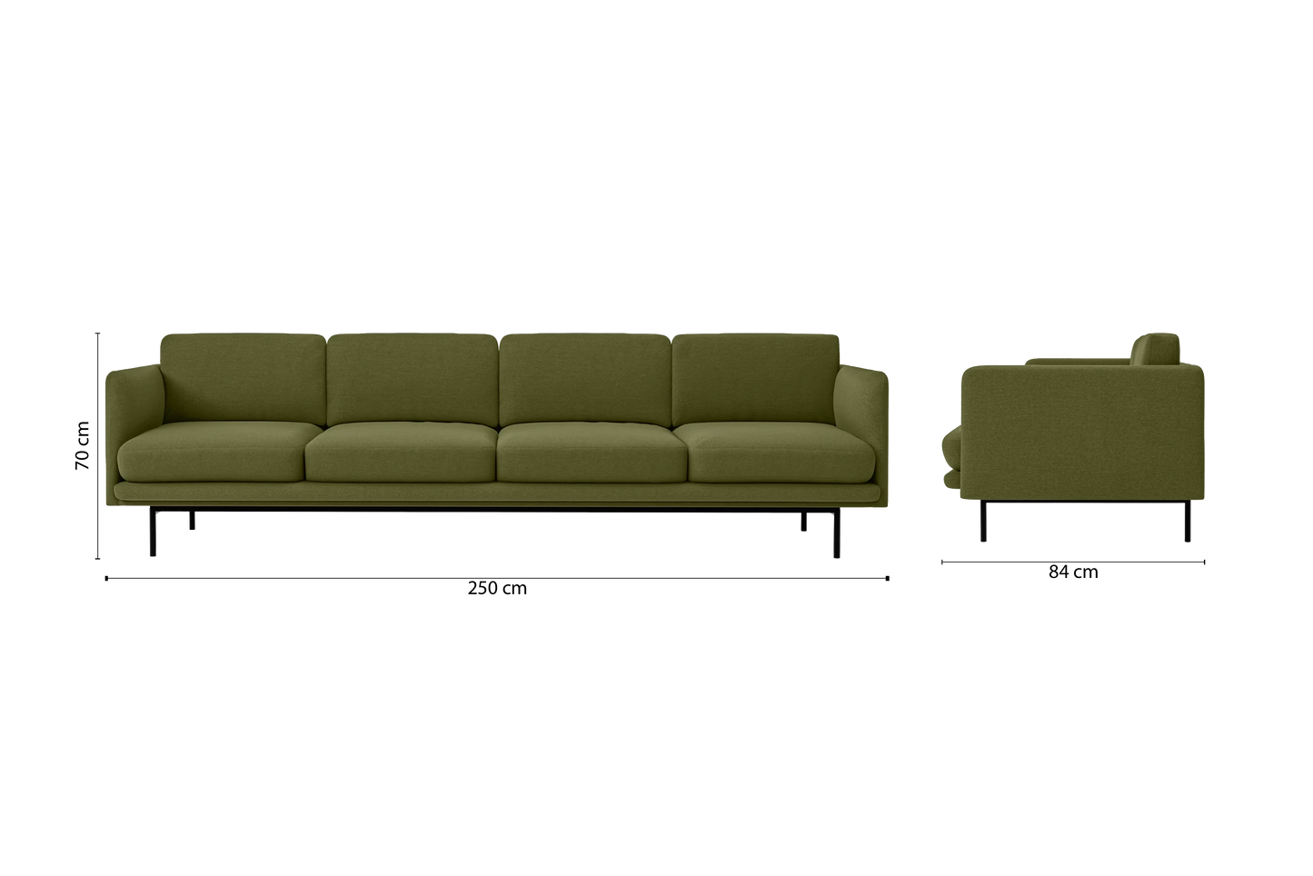 Ancona 4 Seater Sofa Olive Linen Fabric