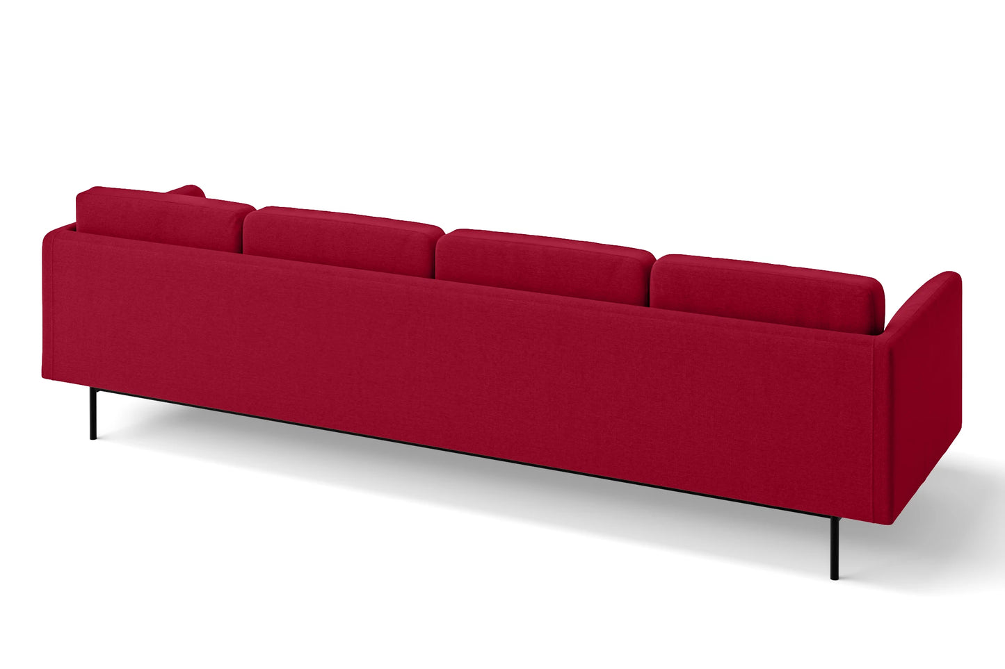 Ancona 4 Seater Sofa Red Linen Fabric