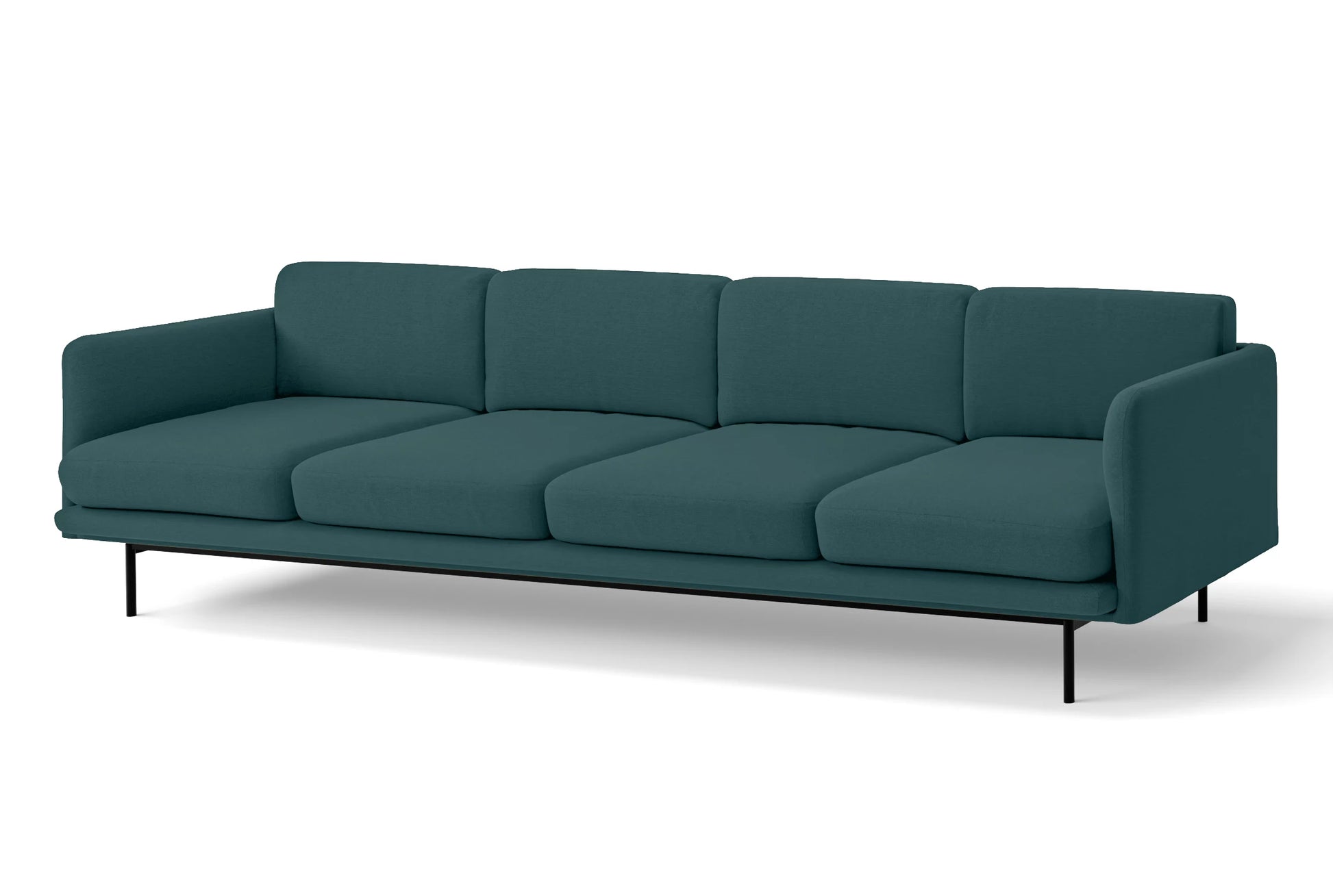 Ancona 4 Seater Sofa Teal Linen Fabric