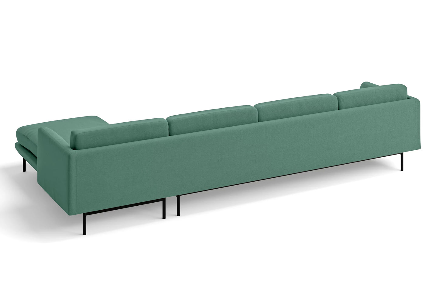 Ancona 4 Seater Right Hand Facing Chaise Lounge Corner Sofa Mint Green Linen Fabric