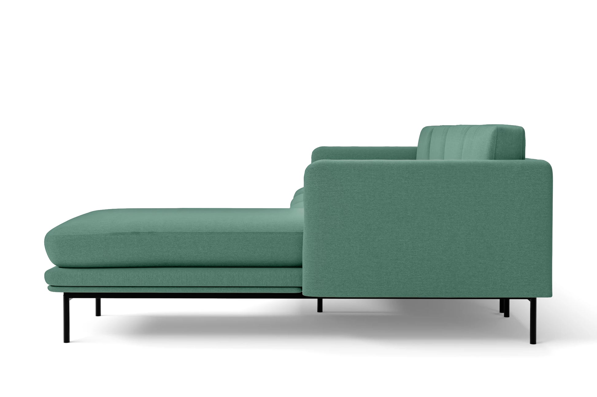 Ancona 4 Seater Right Hand Facing Chaise Lounge Corner Sofa Mint Green Linen Fabric