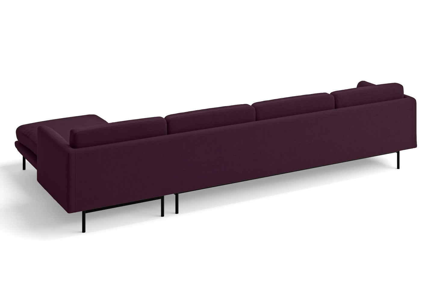 Ancona 4 Seater Right Hand Facing Chaise Lounge Corner Sofa Purple Linen Fabric