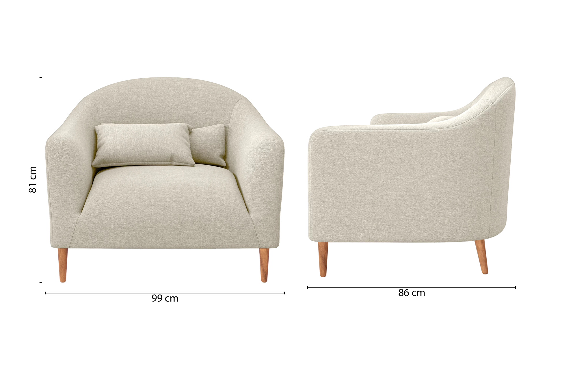 Andria Armchair Cream Linen Fabric