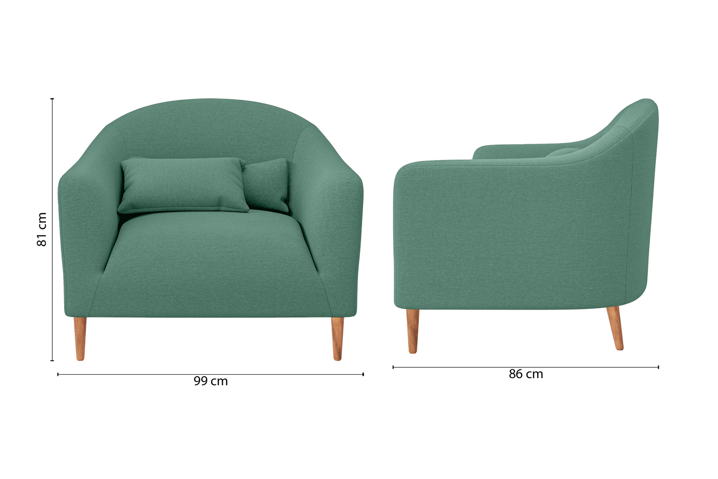 Andria Armchair Mint Green Linen Fabric