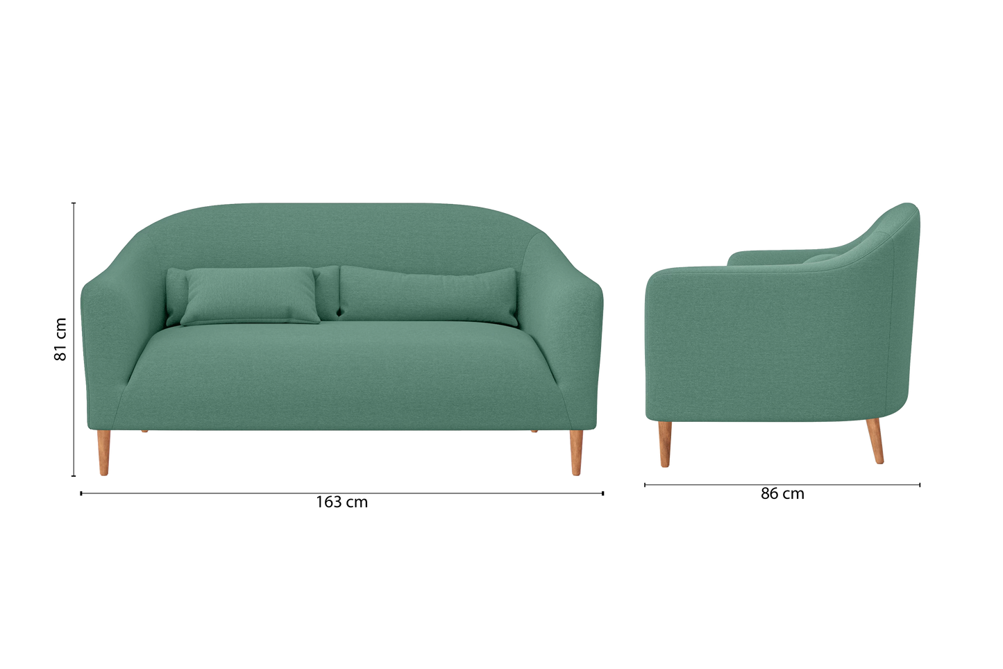 Andria 2 Seater Sofa Mint Green Linen Fabric