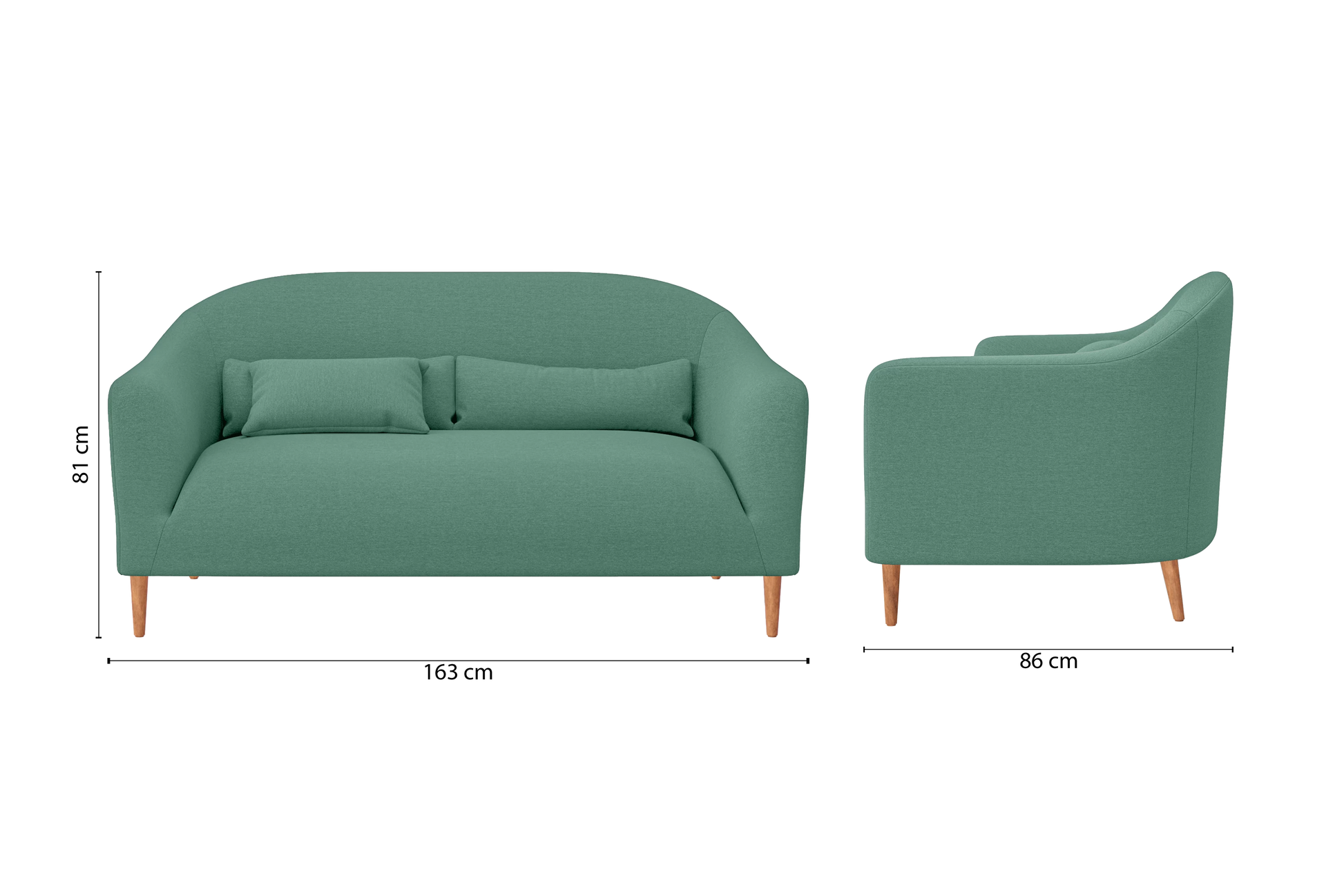 Andria 2 Seater Sofa Mint Green Linen Fabric