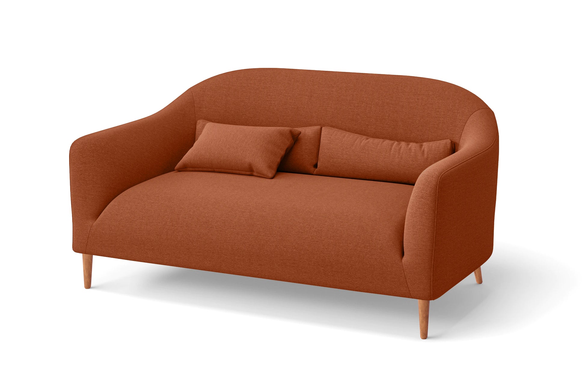 Andria 2 Seater Sofa Orange Linen Fabric