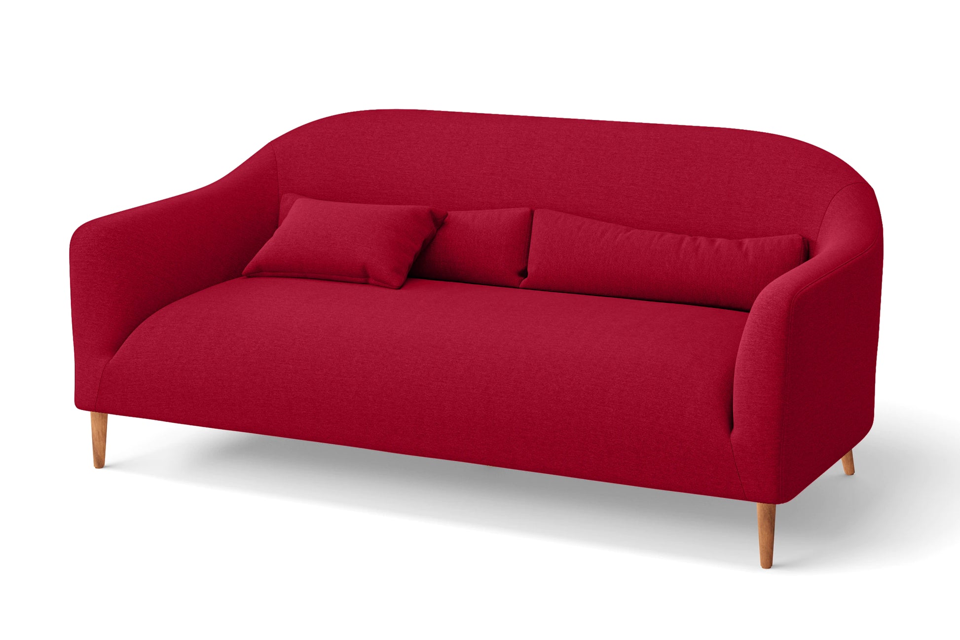 Andria 3 Seater Sofa Red Linen Fabric