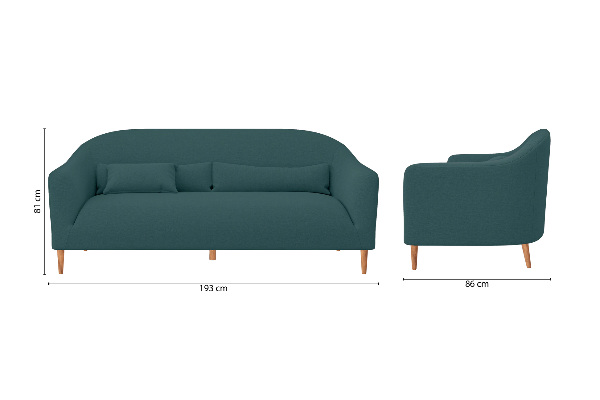 Andria 3 Seater Sofa Teal Linen Fabric