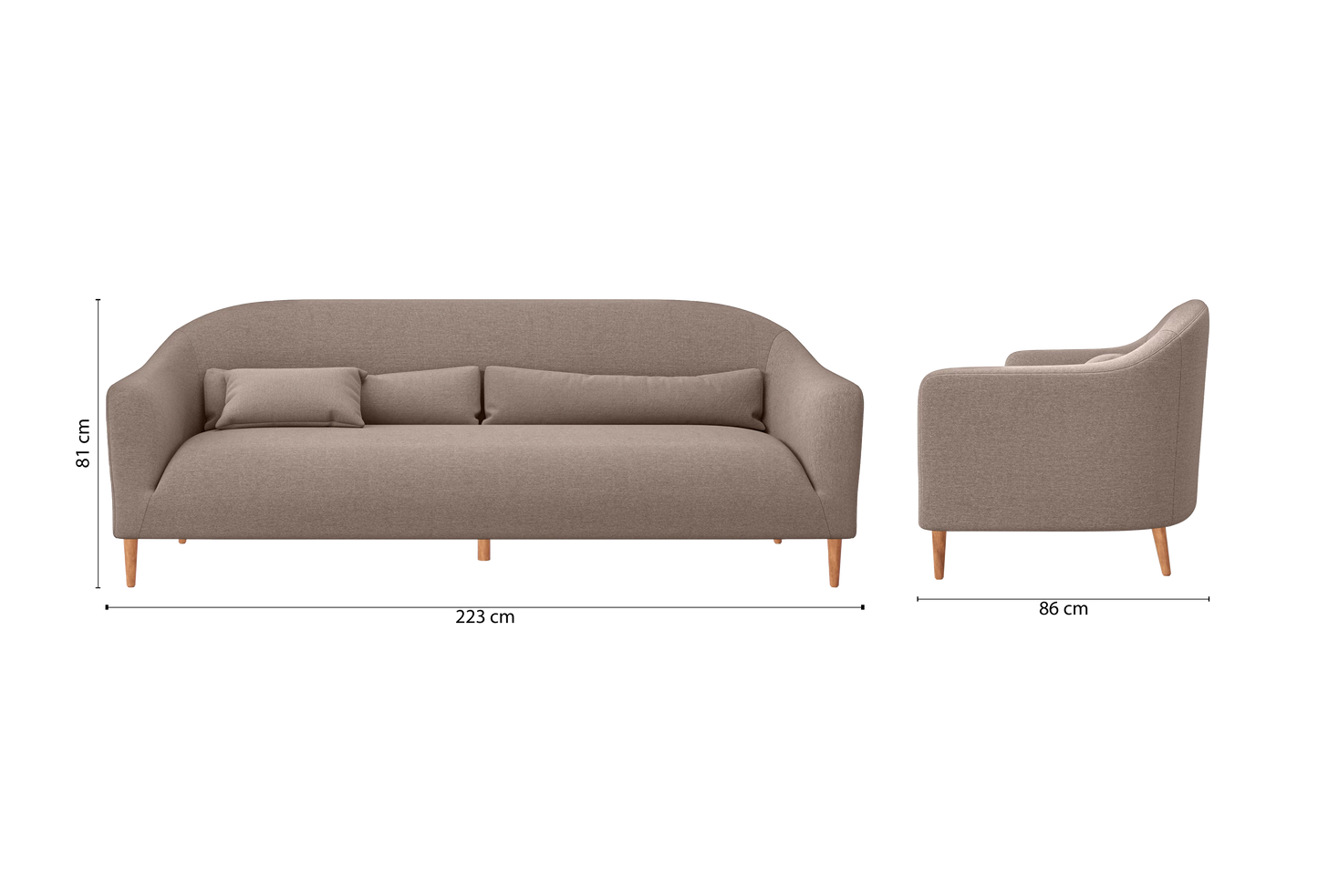 Andria 4 Seater Sofa Caramel Linen Fabric