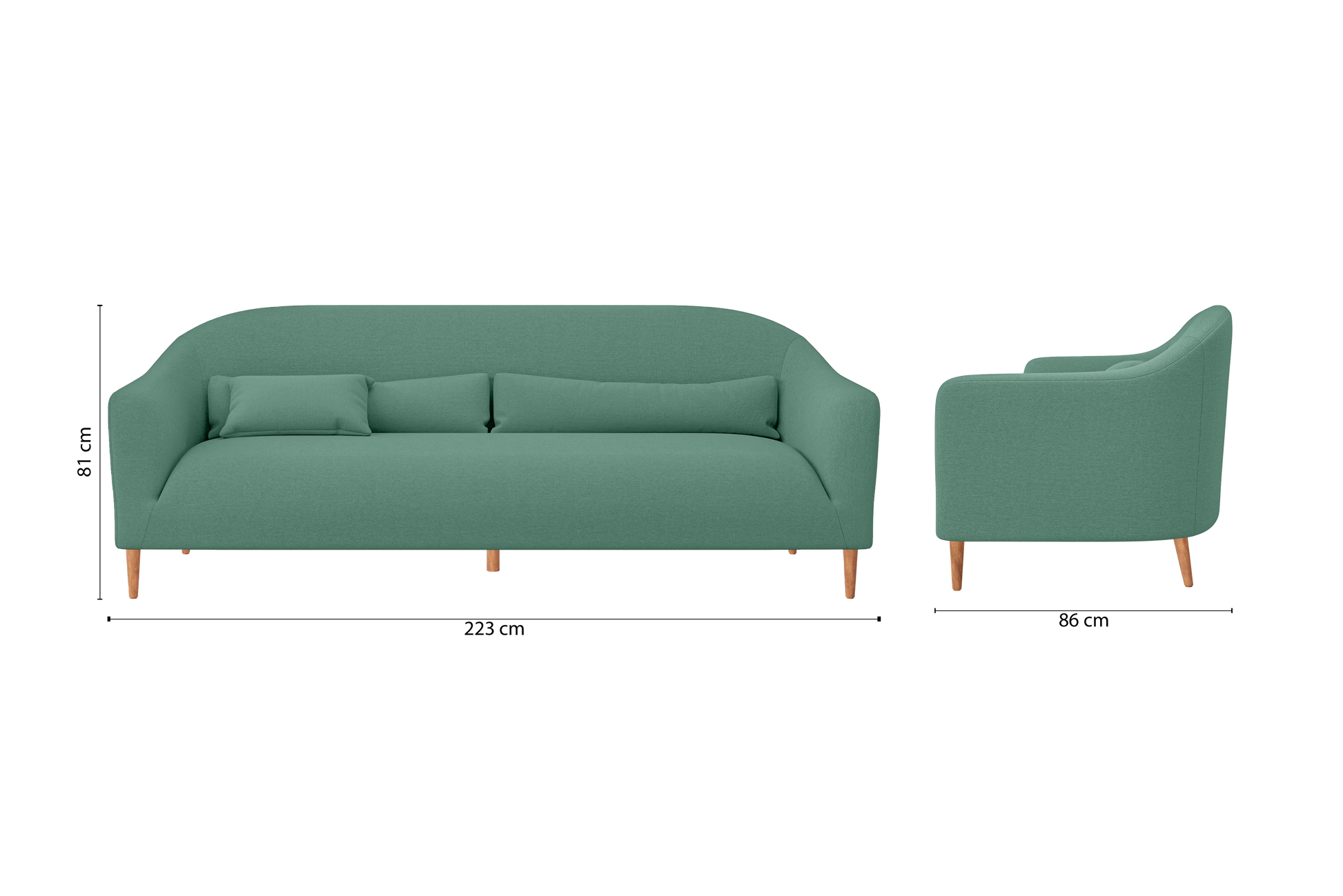 Andria 4 Seater Sofa Mint Green Linen Fabric