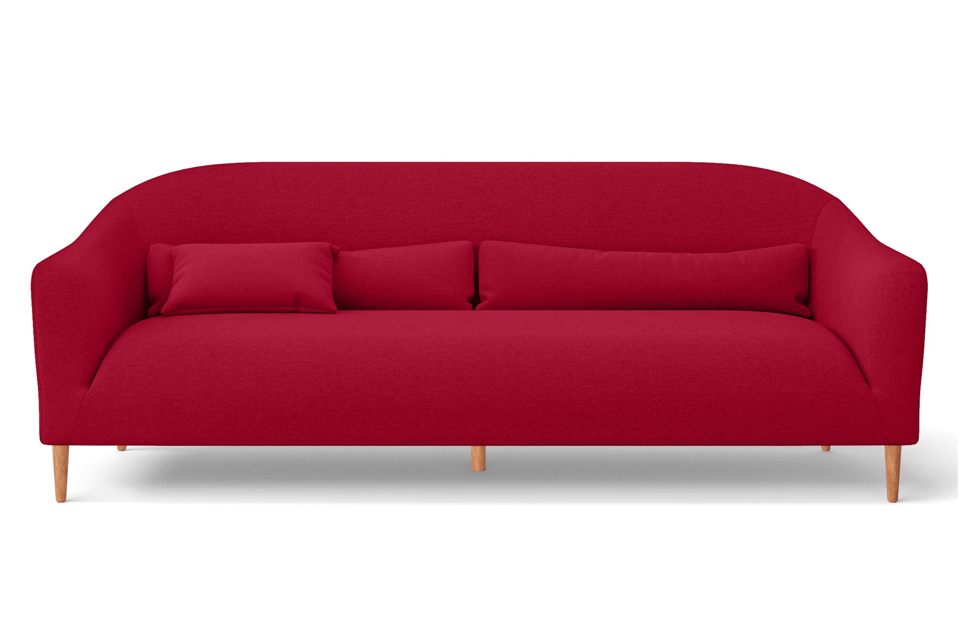 Andria 4 Seater Sofa Red Linen Fabric