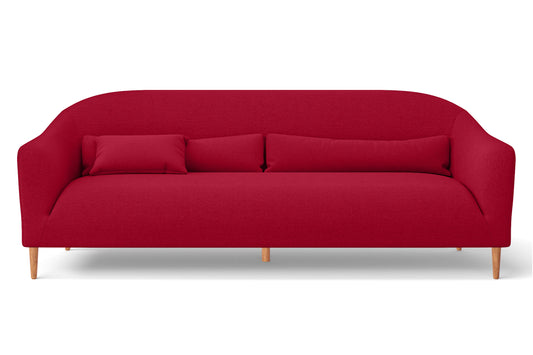 Andria 4 Seater Sofa Red Linen Fabric