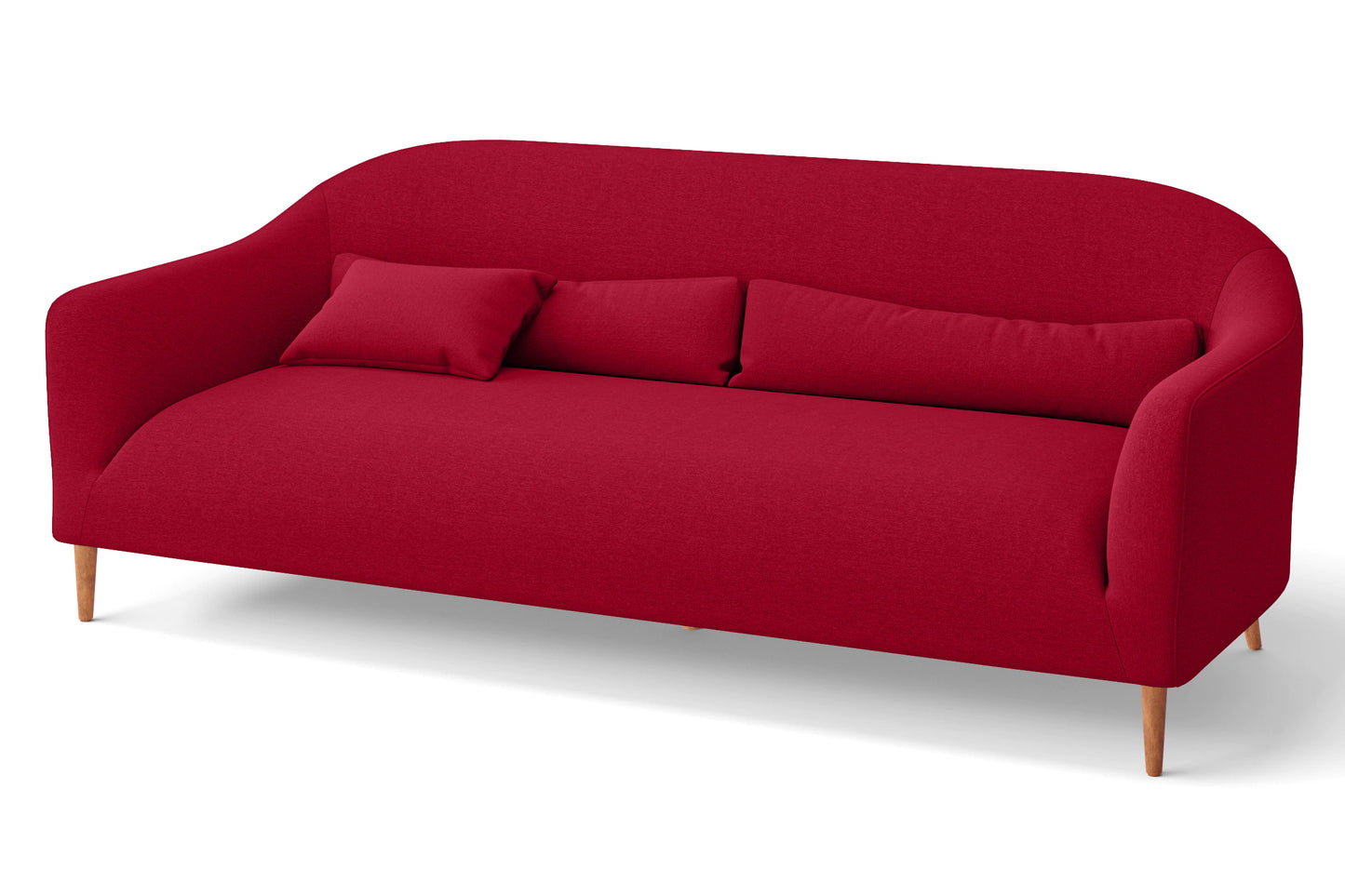 Andria 4 Seater Sofa Red Linen Fabric