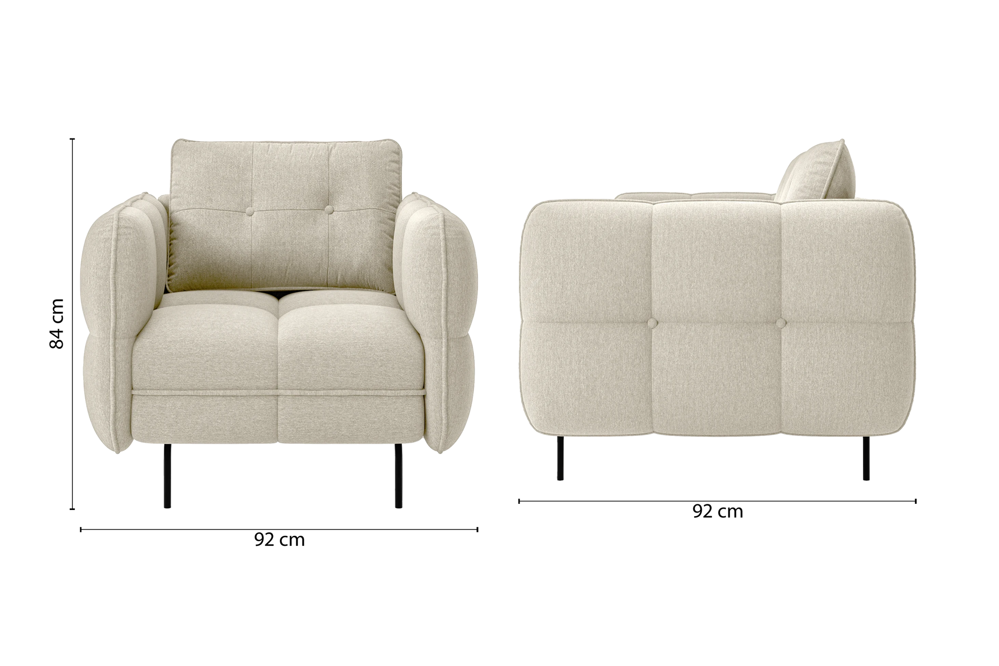 Anzio Armchair Cream Linen Fabric