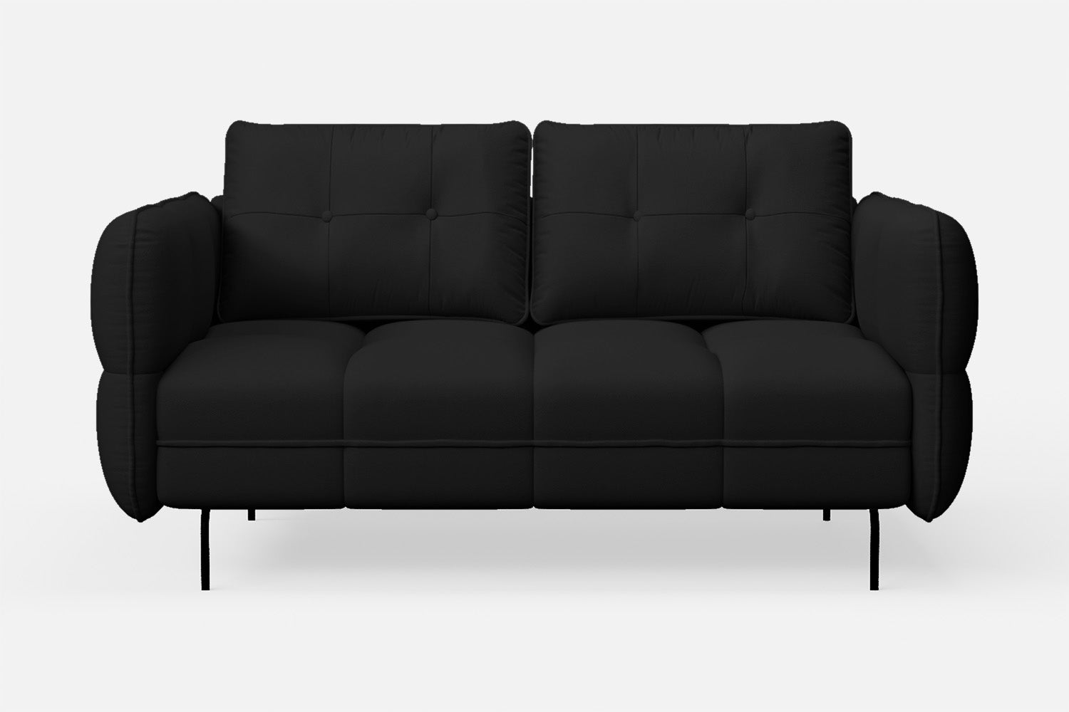 Anzio 2 Seater Sofa Black Leather