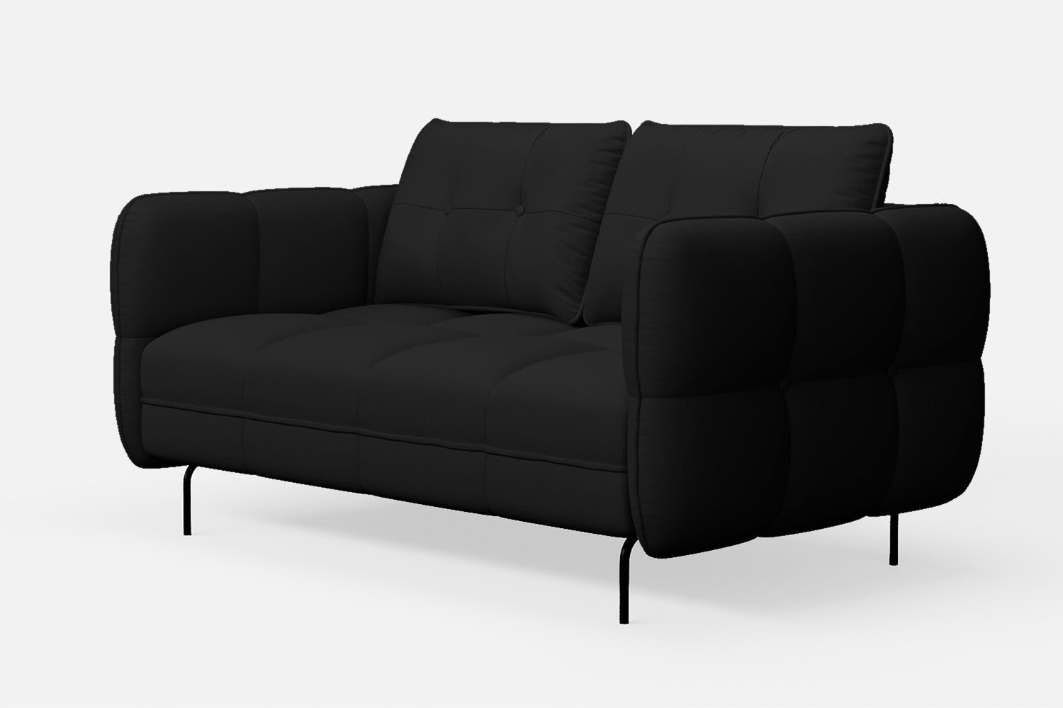 Anzio 2 Seater Sofa Black Leather