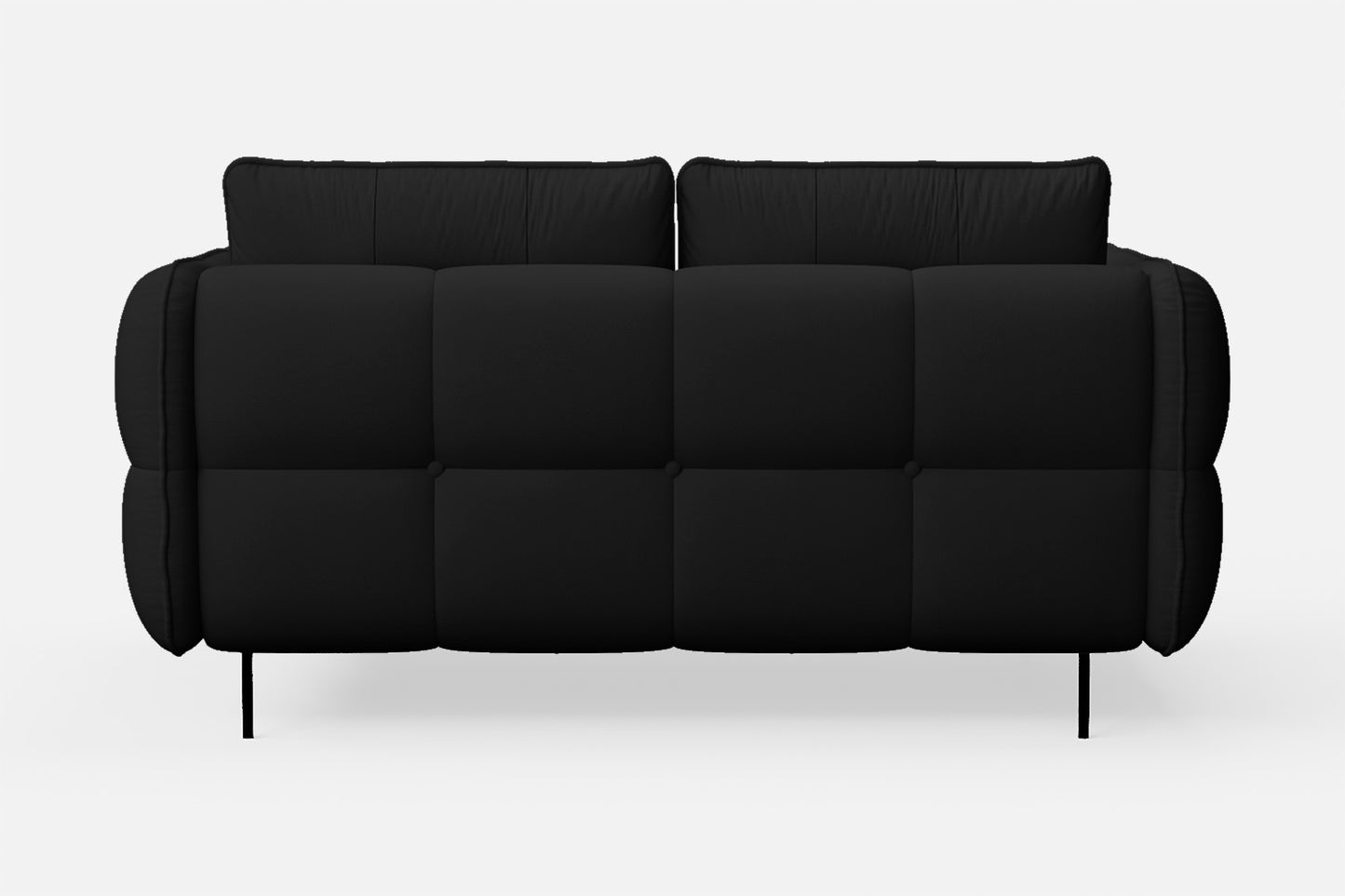 Anzio 2 Seater Sofa Black Leather