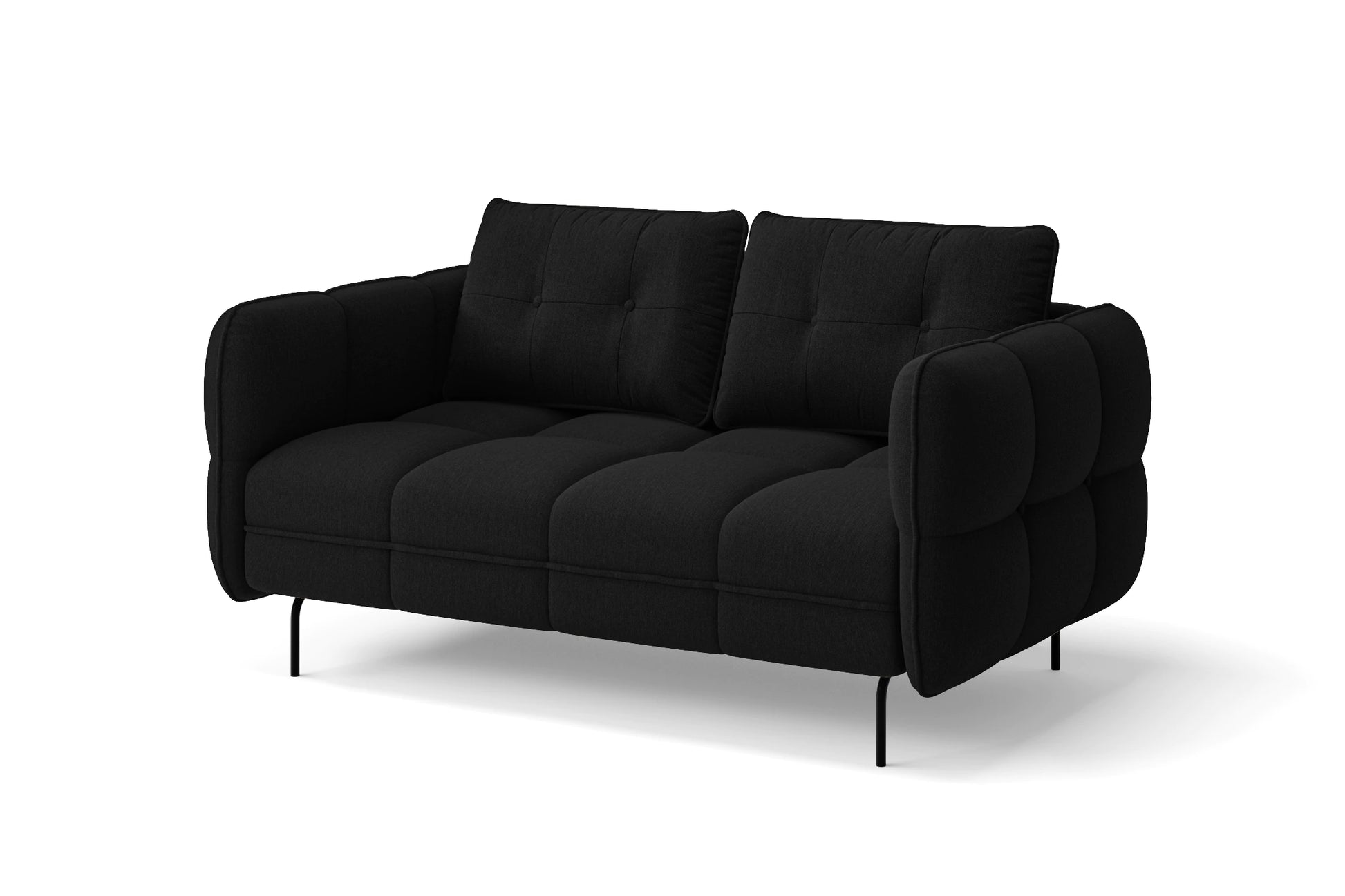 Anzio 2 Seater Sofa Black Linen Fabric