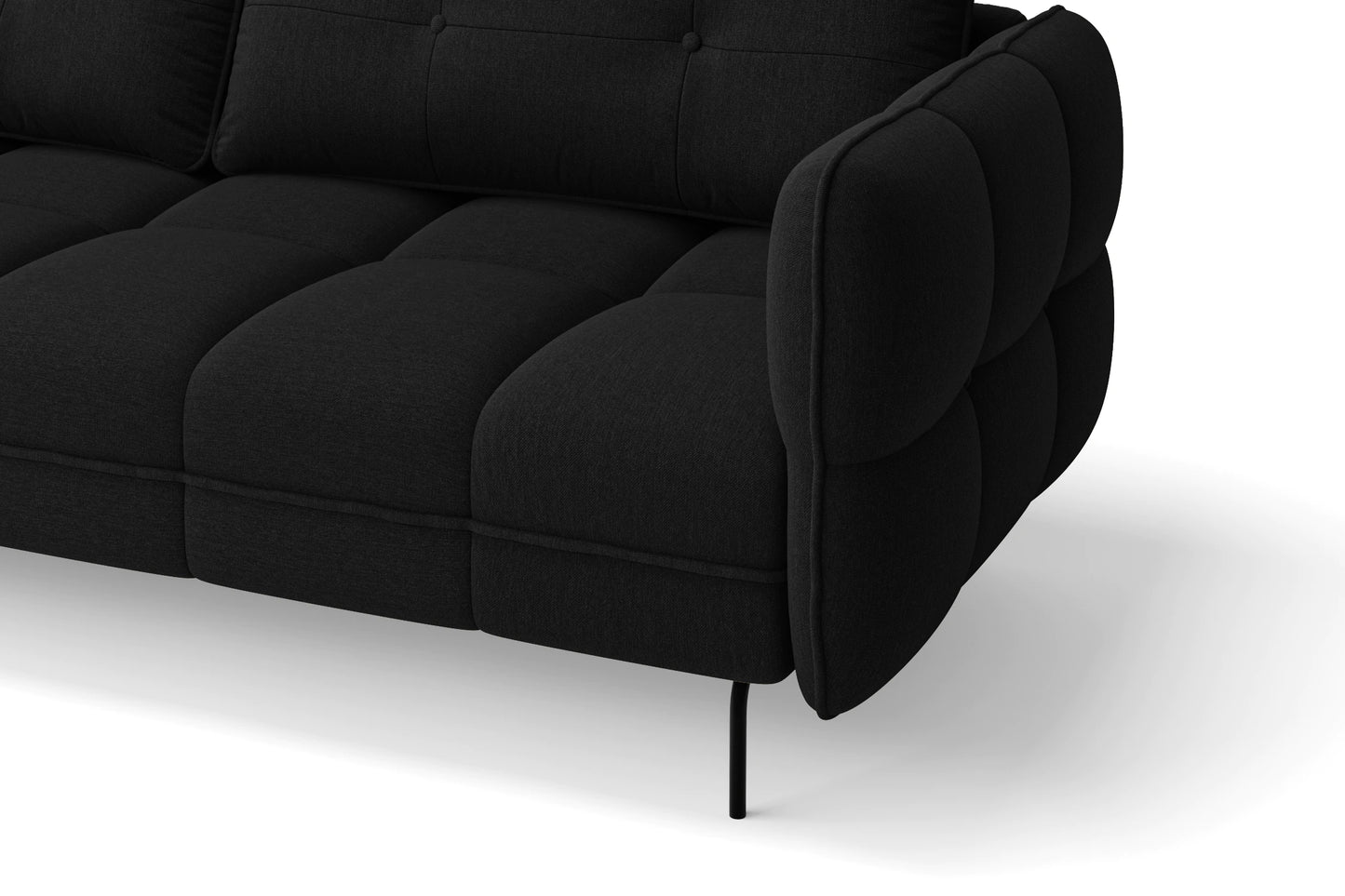 Anzio 2 Seater Sofa Black Linen Fabric