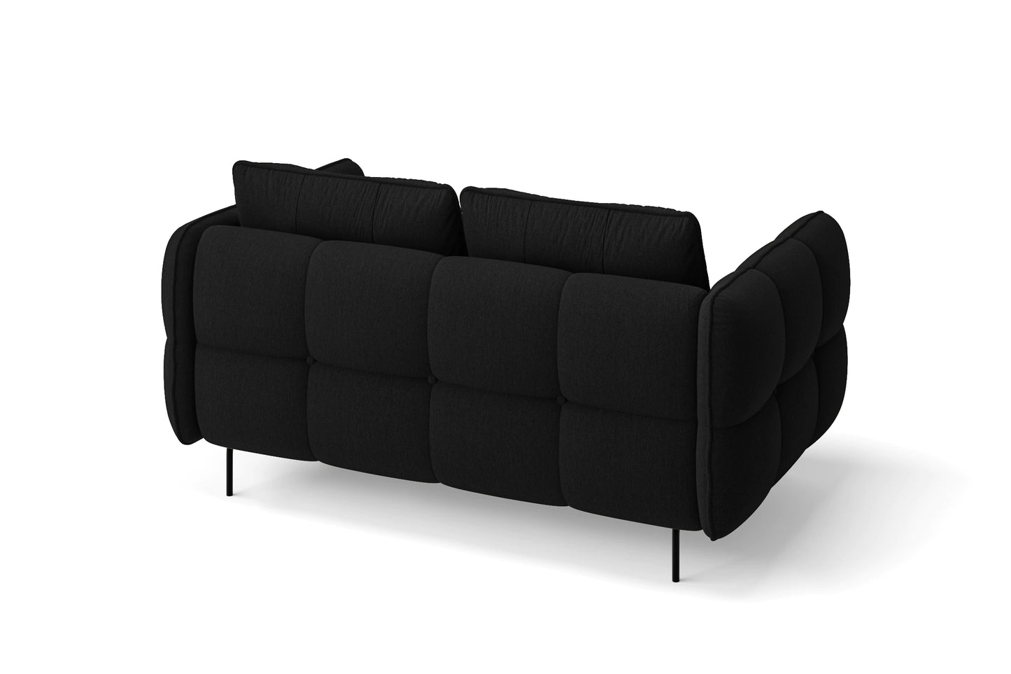 Anzio 2 Seater Sofa Black Linen Fabric