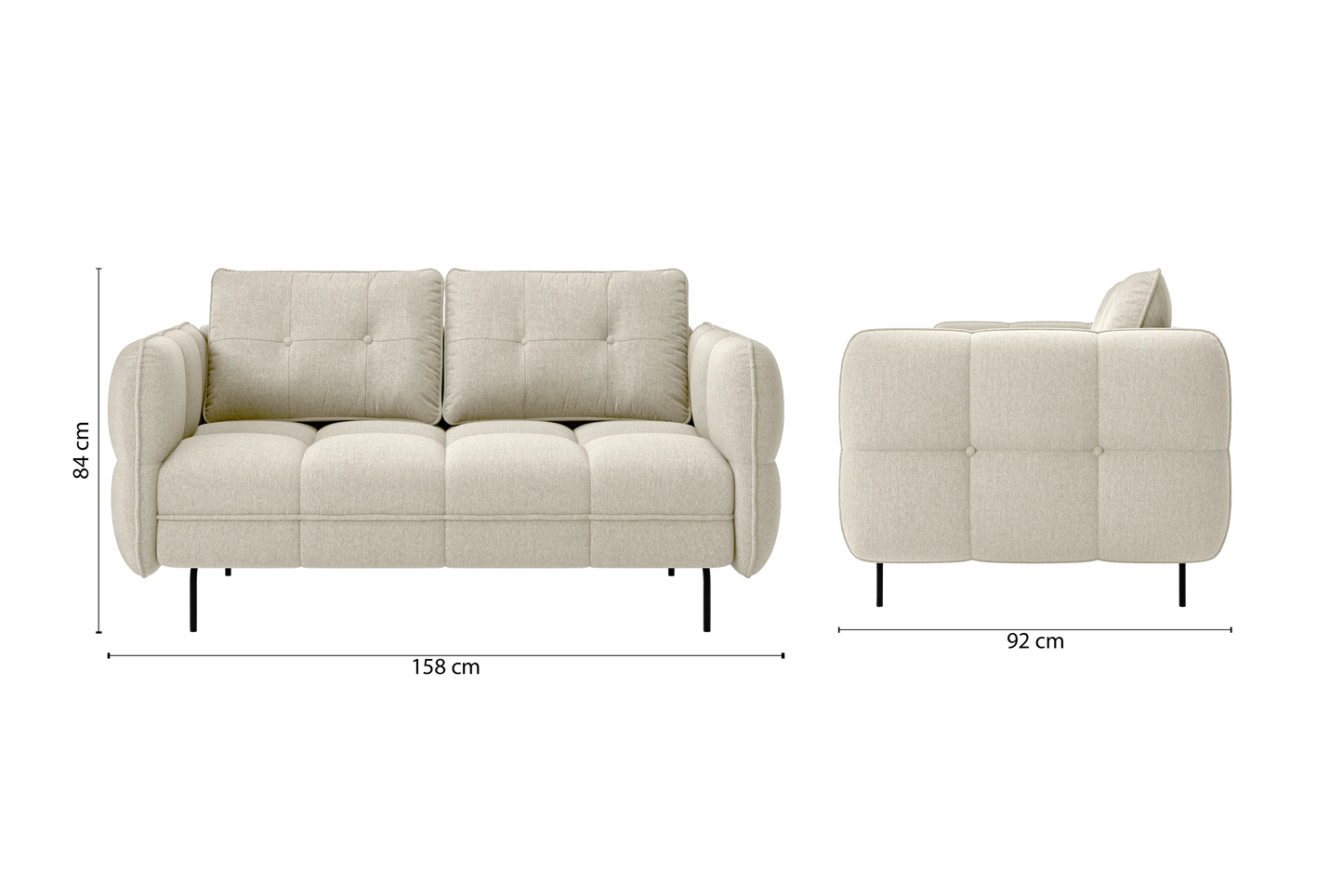 Anzio 2 Seater Sofa Cream Linen Fabric