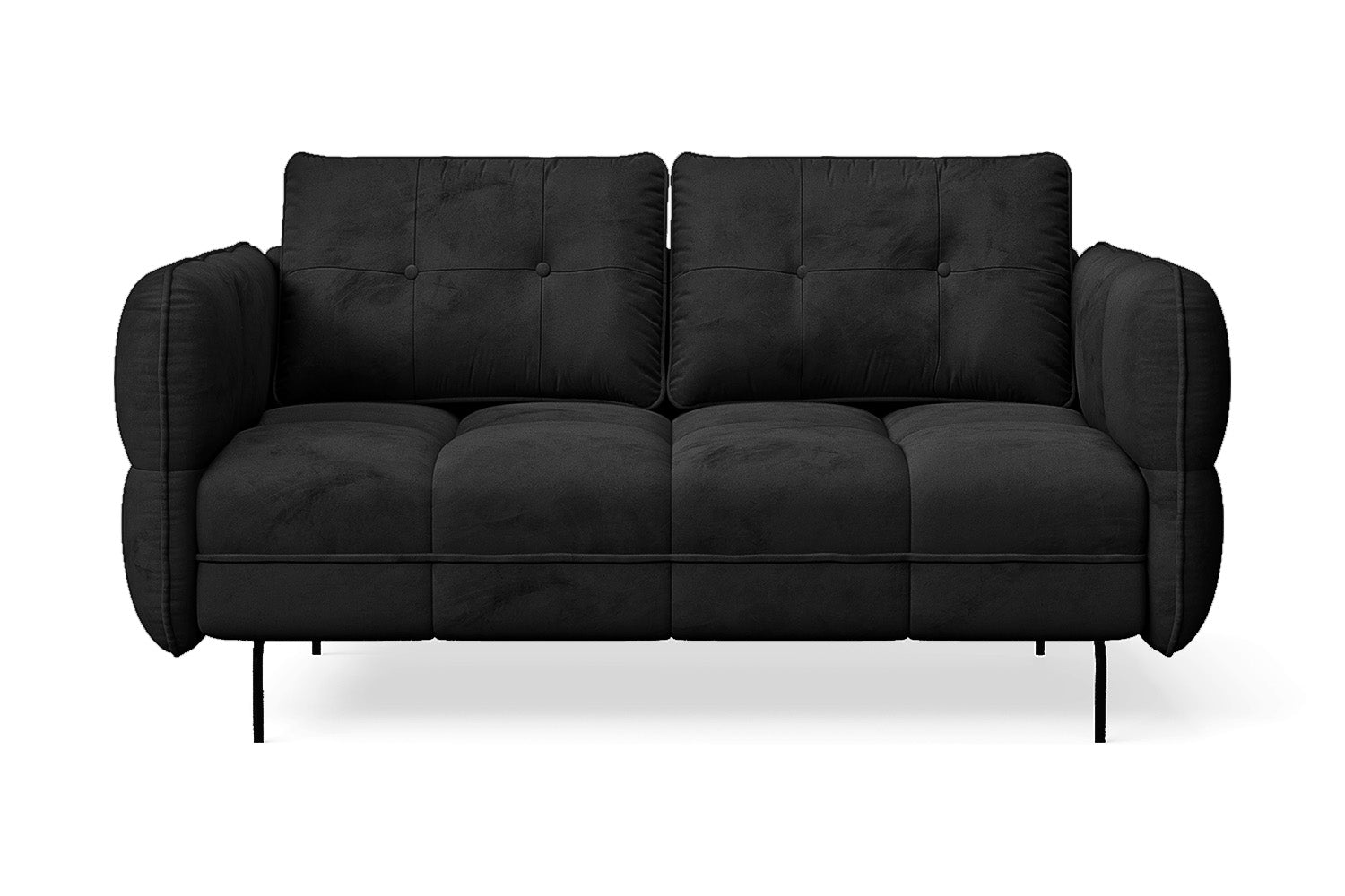 Anzio 2 Seater Sofa Black Velvet