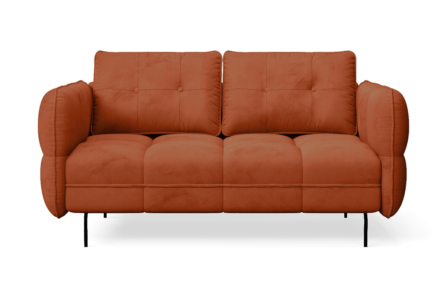 Anzio 2 Seater Sofa Orange Velvet