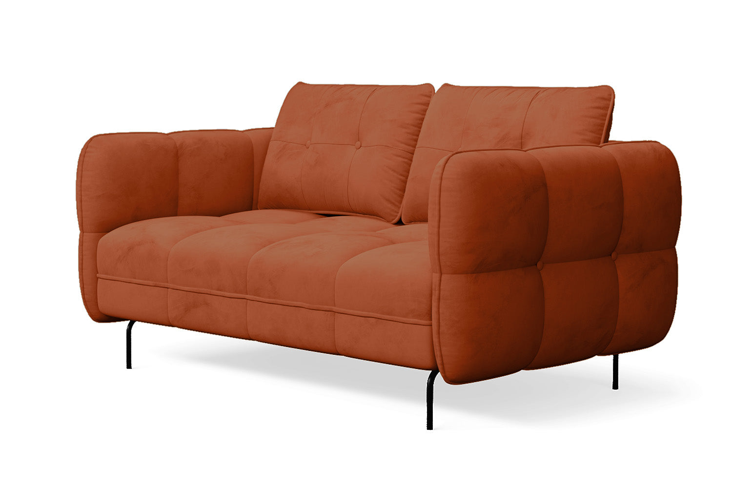 Anzio 2 Seater Sofa Orange Velvet