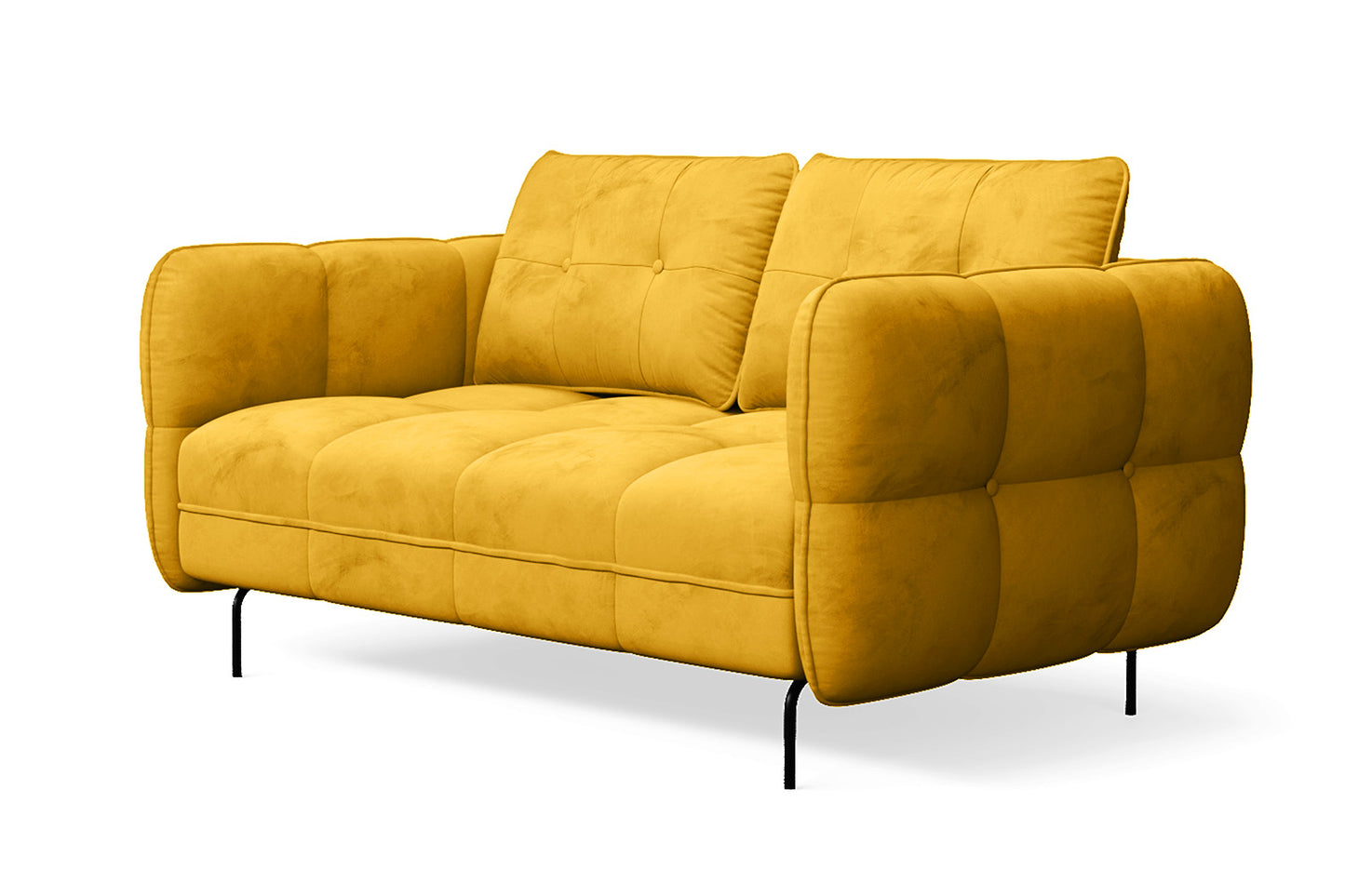 Anzio 2 Seater Sofa Yellow Velvet