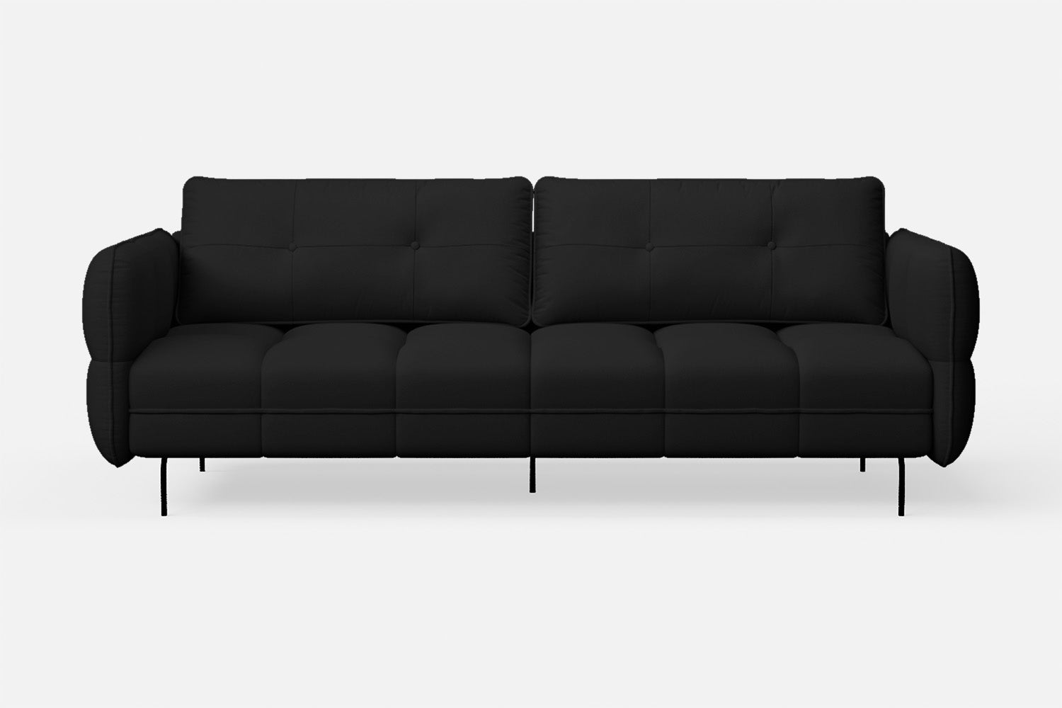 Anzio 3 Seater Sofa Black Leather