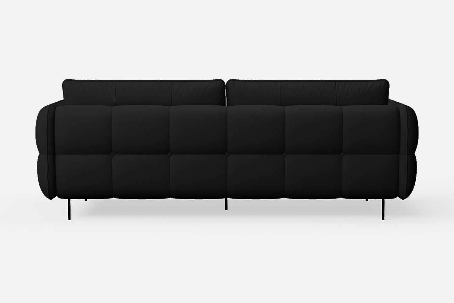 Anzio 3 Seater Sofa Black Leather