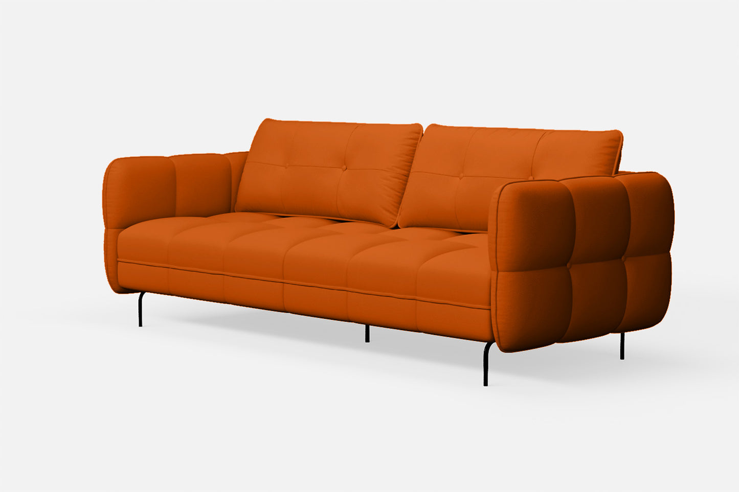 Anzio 3 Seater Sofa Orange Leather