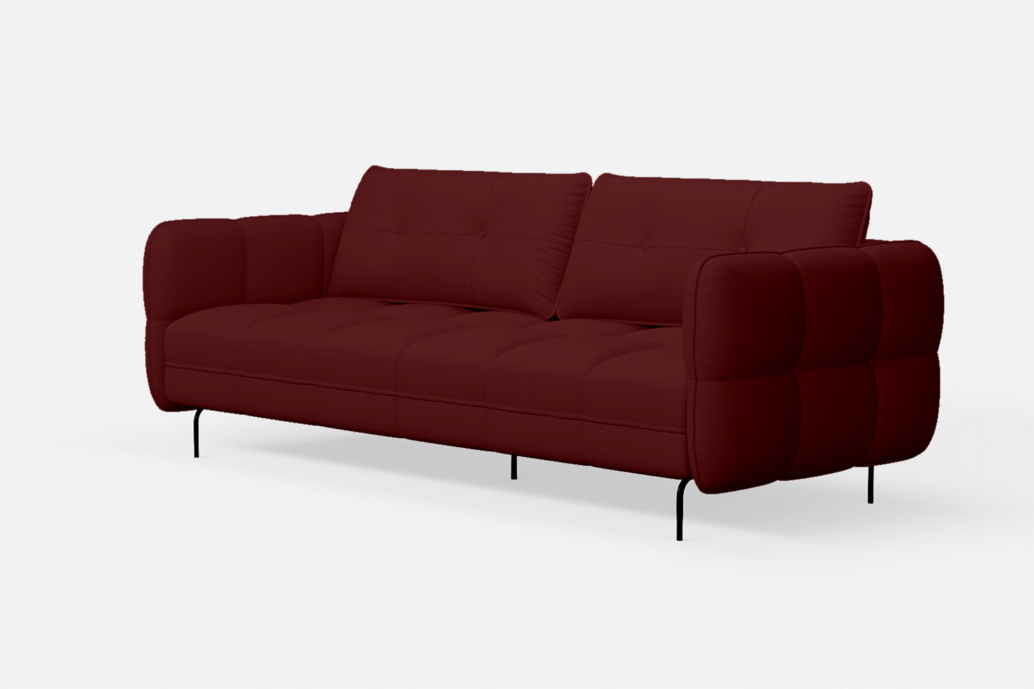 Anzio 3 Seater Sofa Red Leather