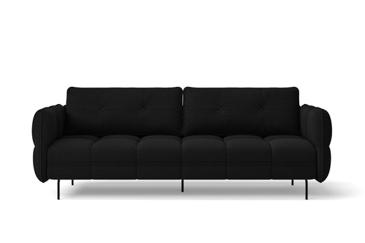 Anzio 3 Seater Sofa Black Linen Fabric