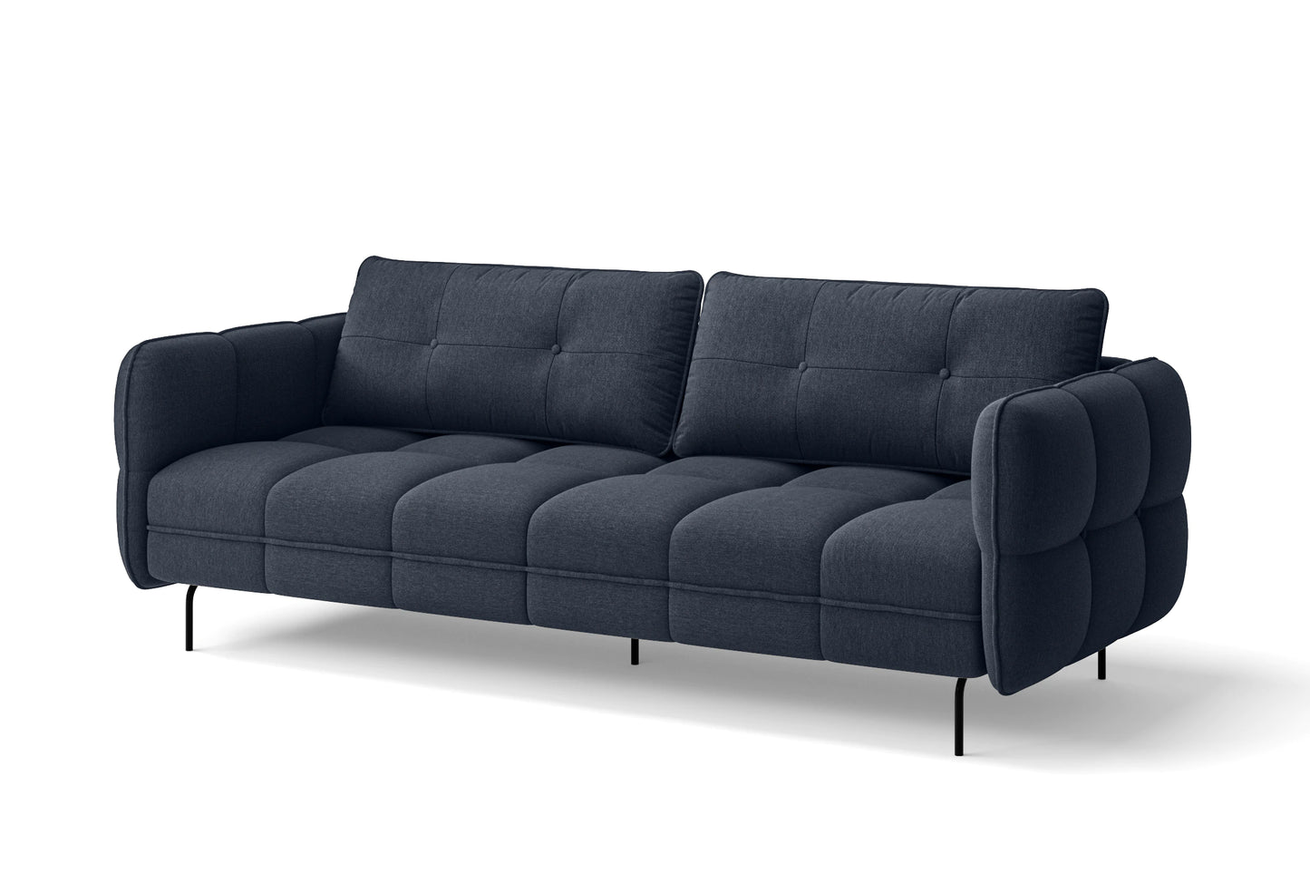 Anzio 3 Seater Sofa Dark Blue Linen Fabric