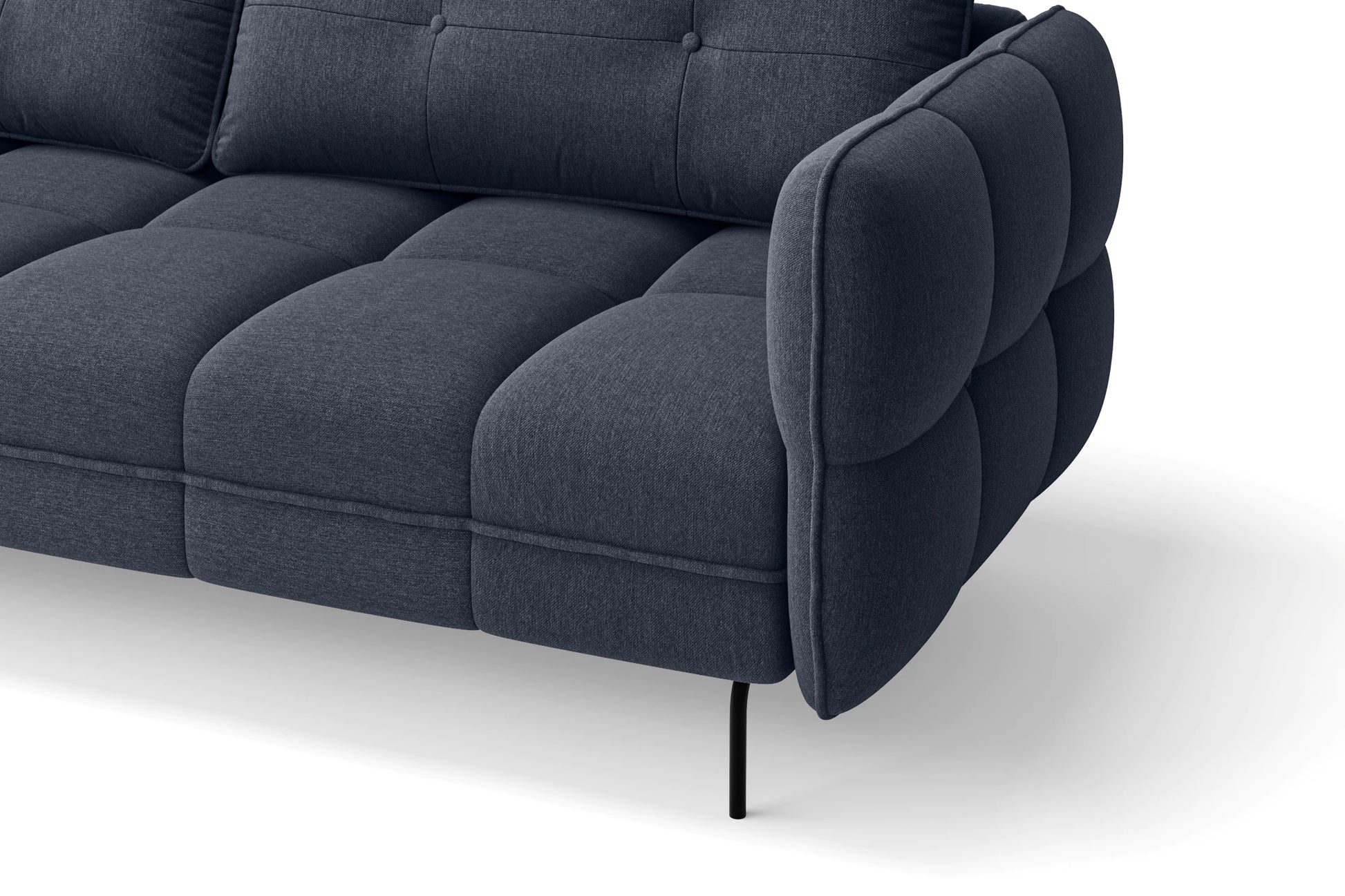 Anzio 3 Seater Sofa Dark Blue Linen Fabric