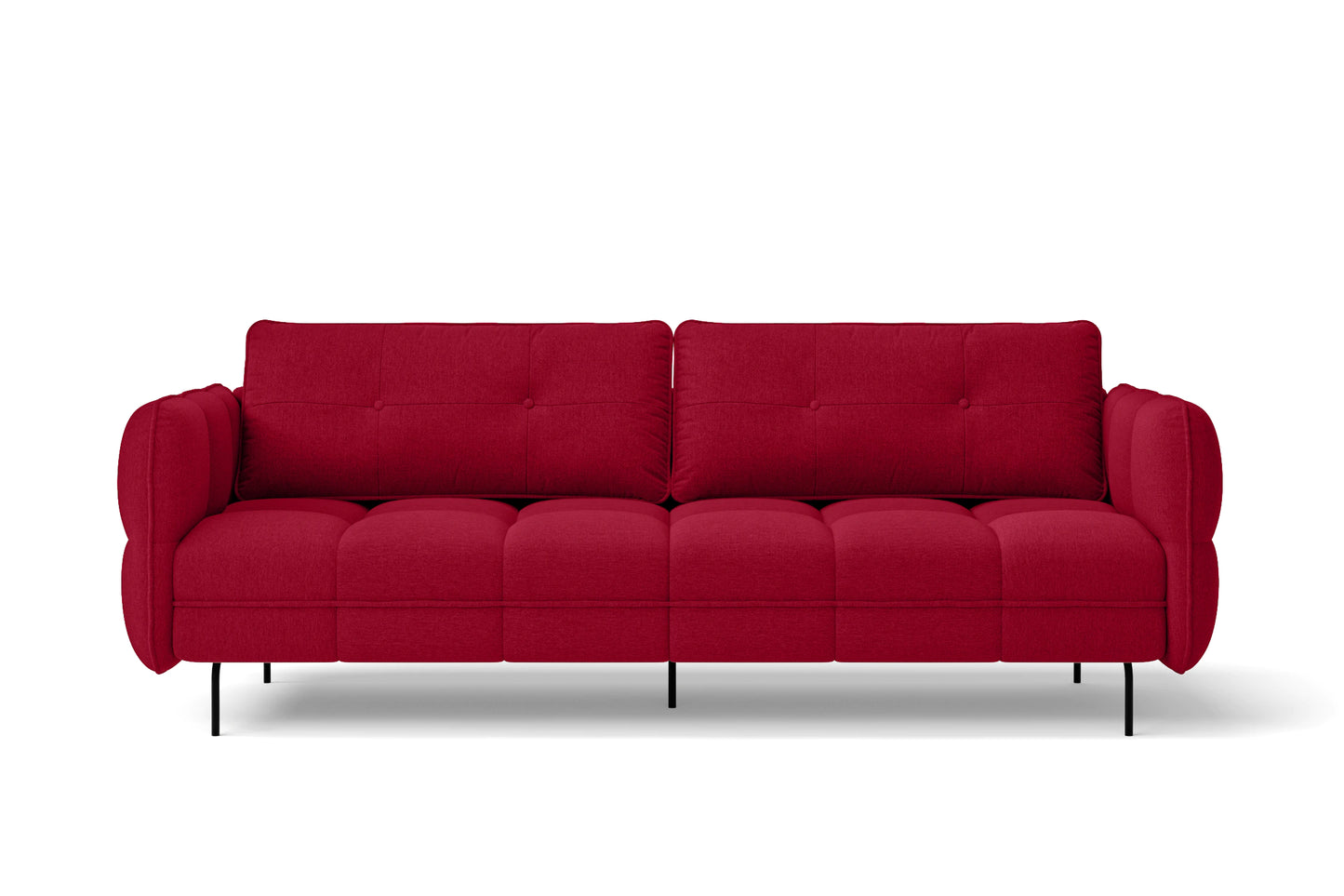 Anzio 3 Seater Sofa Red Linen Fabric