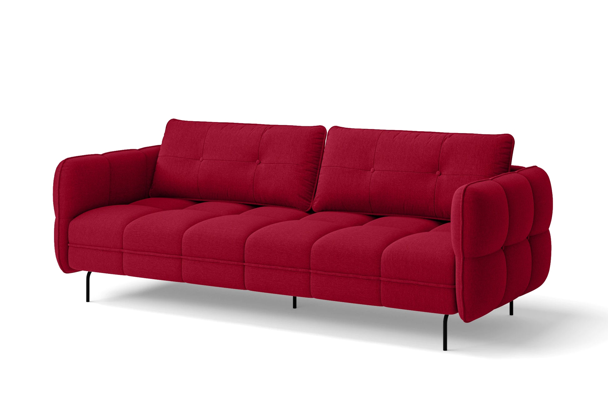 Anzio 3 Seater Sofa Red Linen Fabric