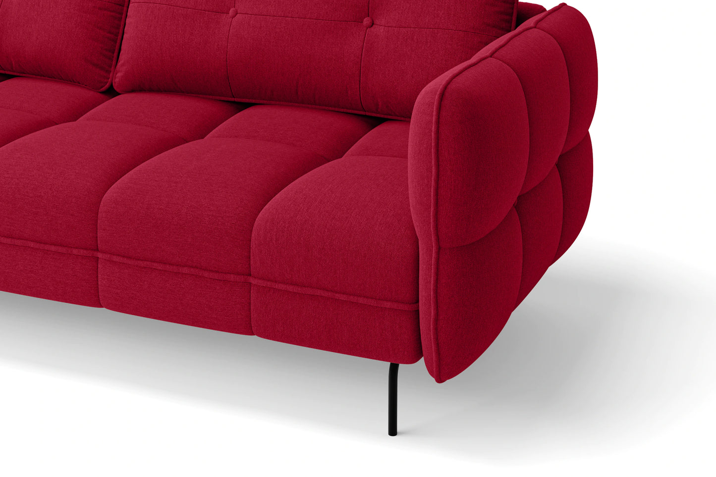 Anzio 3 Seater Sofa Red Linen Fabric