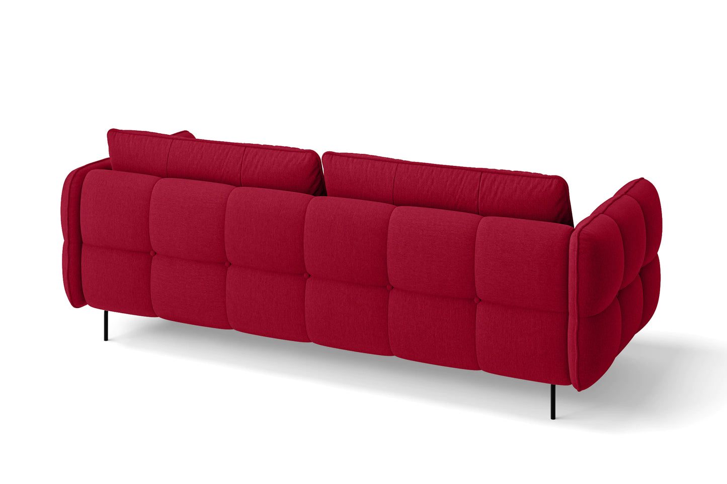 Anzio 3 Seater Sofa Red Linen Fabric