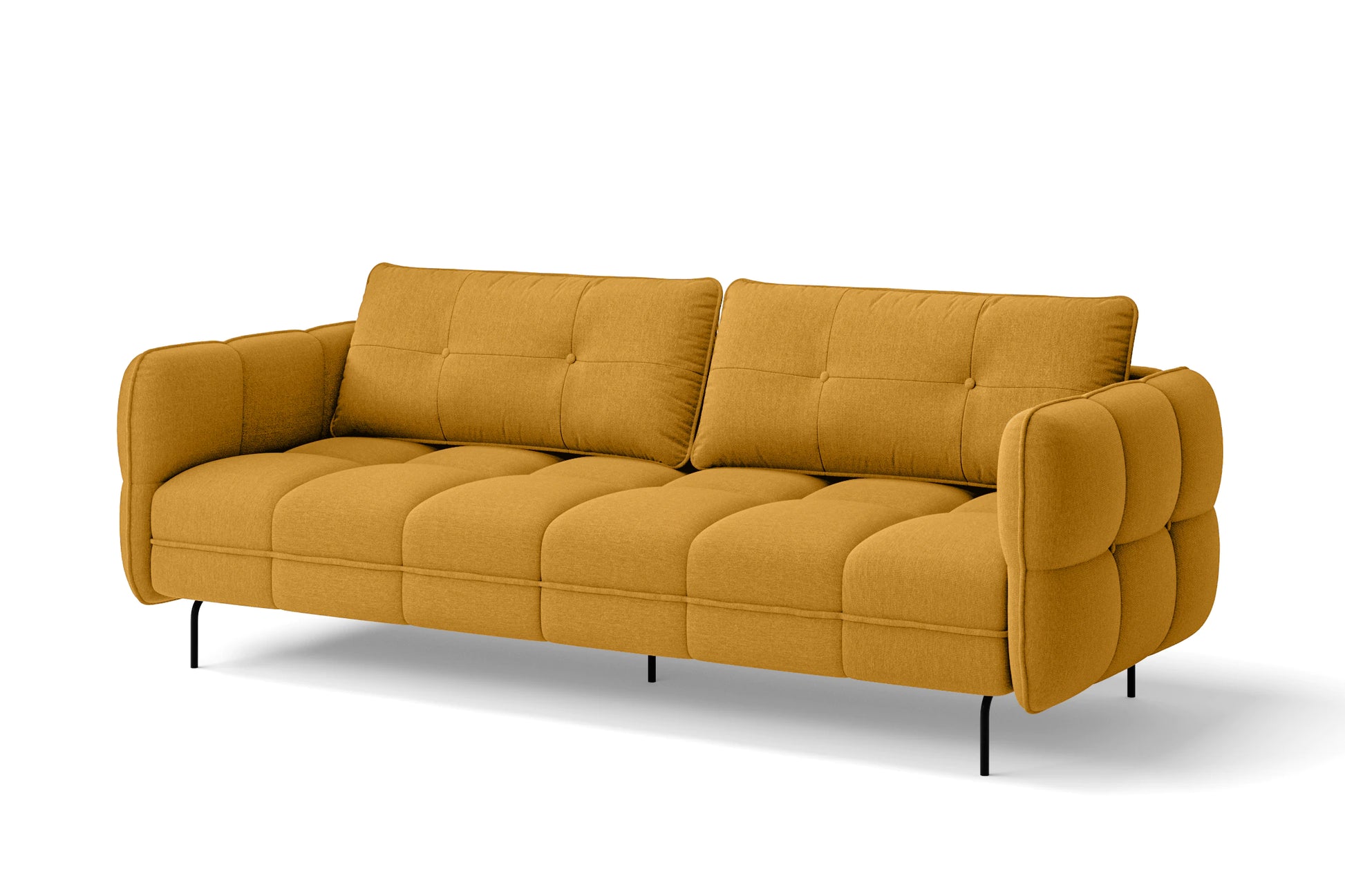 Anzio 3 Seater Sofa Yellow Linen Fabric