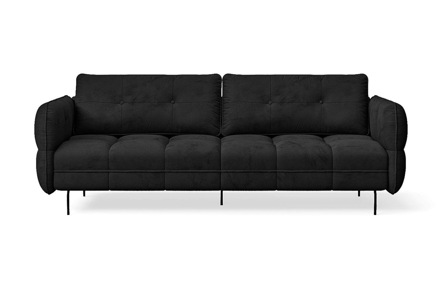 Anzio 3 Seater Sofa Black Velvet