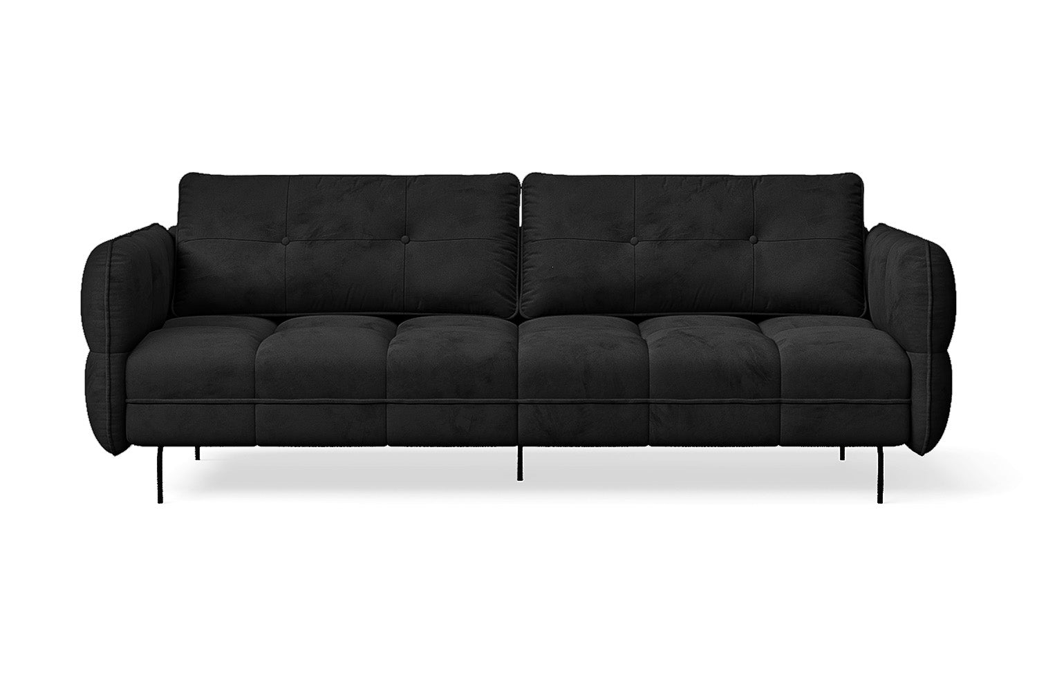 Anzio 3 Seater Sofa Black Velvet